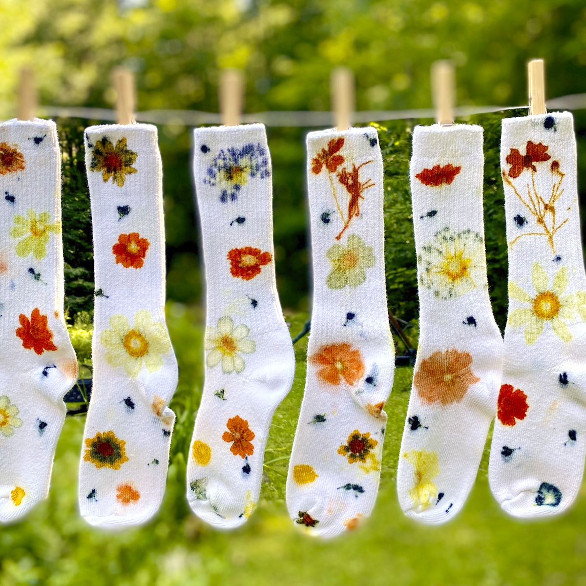 Chaussettes botaniques, Atelier textile – Marie-les-Bains