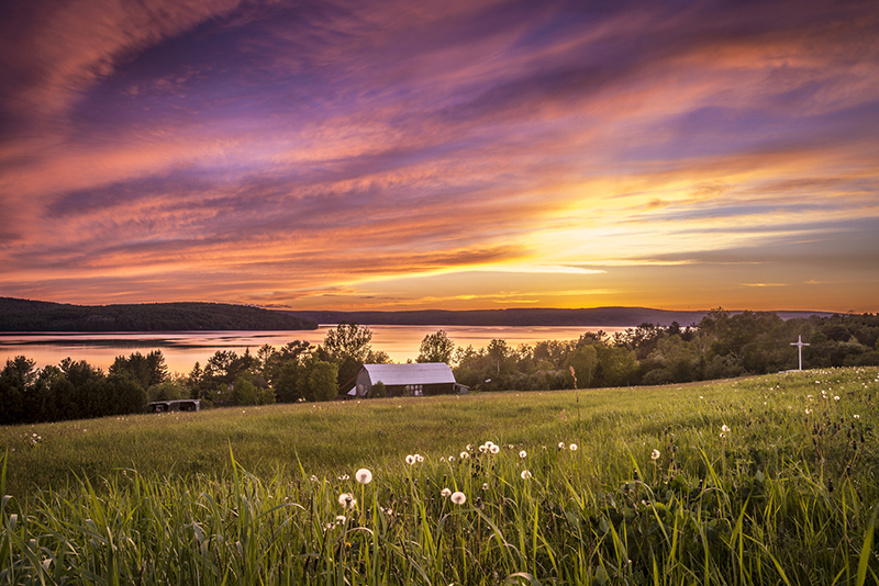 Couché de soleil sur le Lac-Mégantic