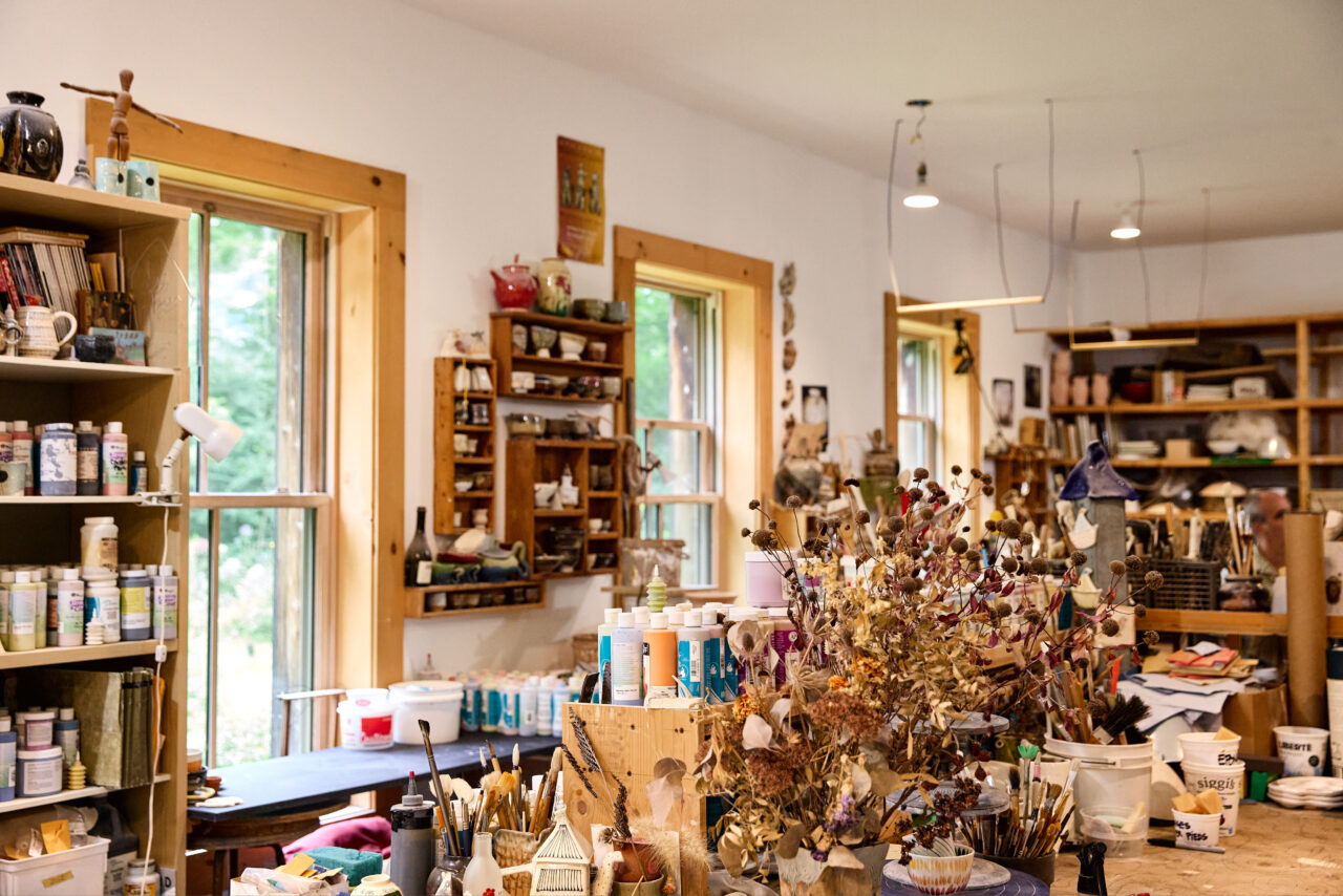 intérieur de l'atelier de Mariejosée Desjean et Daniel Gingras