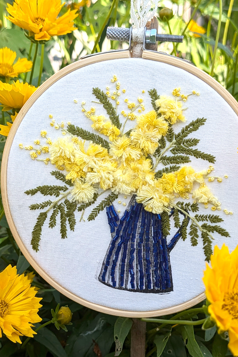 Fleurs brodées